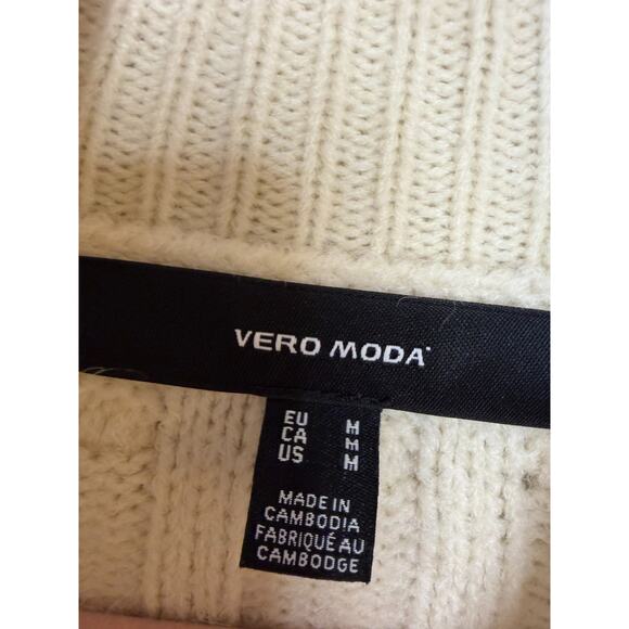 Vero Moda M Cream Sweater Ribbed Winter Ready Cozy Comfy Everyday Wear - Picture 5 of 7